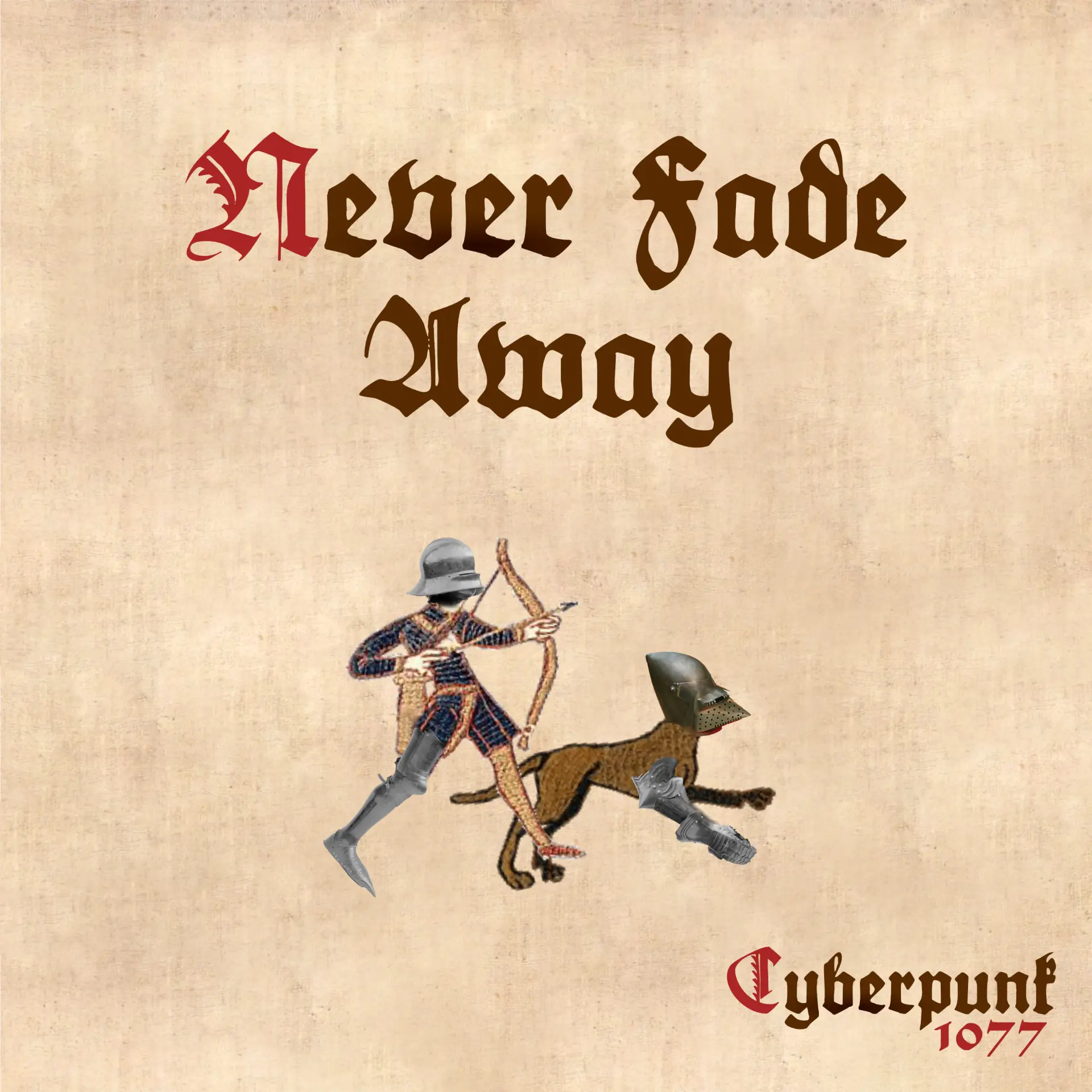 Cover artwork for "Never Fade Away" by Cornelius Link, a Bardcore version of the P. T. Adamczyk & Olga Jankowska song