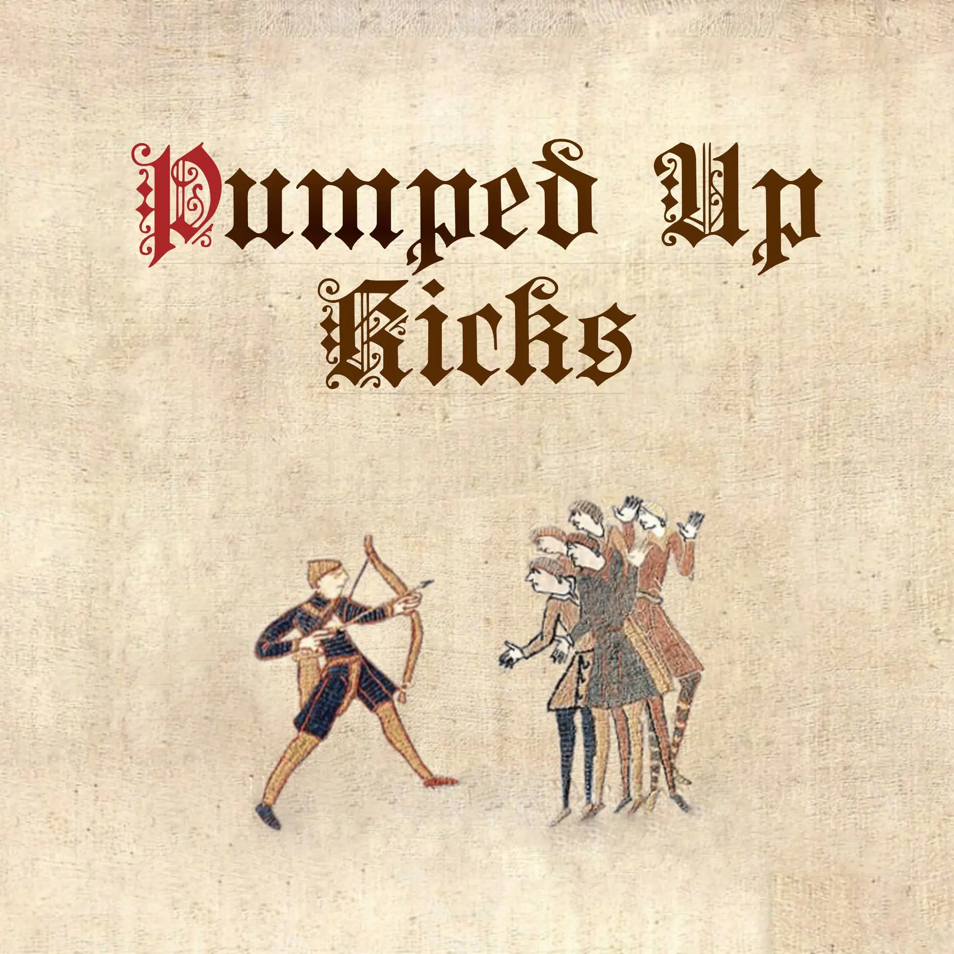 Cover artwork for "Pumped Up Kicks" by Cornelius Link, a Bardcore version of the Foster The People song