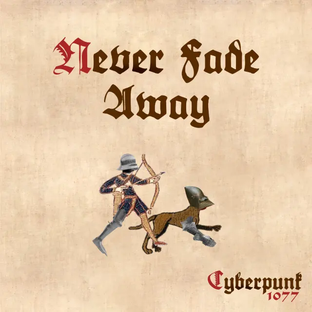 Cover artwork for "Never Fade Away" by Cornelius Link, a Bardcore version of the P. T. Adamczyk & Olga Jankowska song